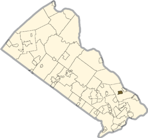 Location of Woodside in Bucks County