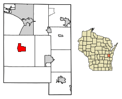 Location of Stockbridge in Calumet County, Wisconsin.