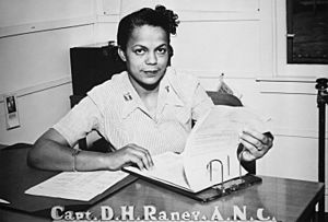 Capt. Della H. Raney, Army Nurse Corps, who now heads the nursing staff at the station hospital at Camp Beale, CA - NARA - 535942