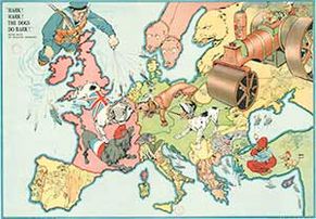 Cartoon map of world war 1