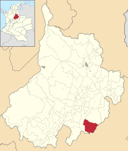 Location of the municipality and town of Encino, Santander in the Santander  Department of Colombia