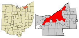 Location in Ohio and Cuyahoga County