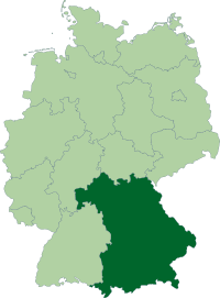 Position of Bavaria in Germany