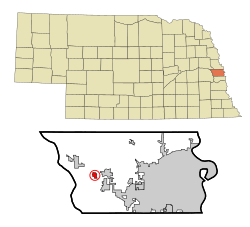 Location of Waterloo, Nebraska