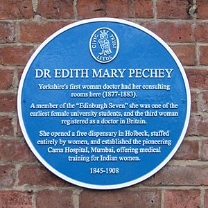 Edith Pechey plaque Jan 2022