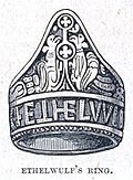 Ethelwulf's Ring - Illustration from Cassell's History of England - Century Edition - published circa 1902