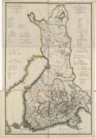 General Map of the Grand Duchy of Finland. Indicating Postal Roads, Stations and the Distance in Versts Between Them- According to the Latest Verified Data in St. Petersburg in 1825 WDL353