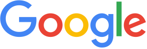 Each letter of "Google" is colored (from left to right) in blue, red, yellow, blue, green, and red.