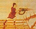 Hand-siphon for Greek fire, medieval illumination (detail)