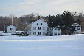 Mansion in snow