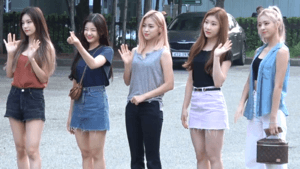Itzy going to a Music Bank recording on August 8, 2019