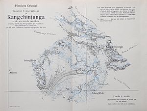 KANGCHENJUNGA MAP by JACOT-GUILLARMOD, 1914