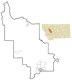 Location of Augusta, Montana