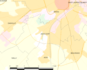Map commune FR insee code 62004