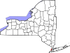 State map highlighting New York County