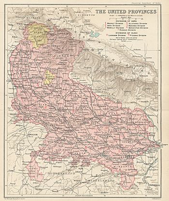 Rampur State in yellow