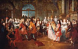 Mariage du duc de Bourgogne le 7 décembre 1697, tableau d'Antoine Dieu. Versailles