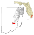 Miami-Dade County Florida Incorporated and Unincorporated areas Homestead Highlighted
