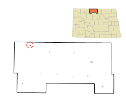Location of Antler, North Dakota