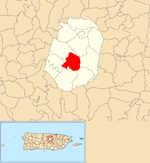 Location of Negros within the municipality of Corozal shown in red