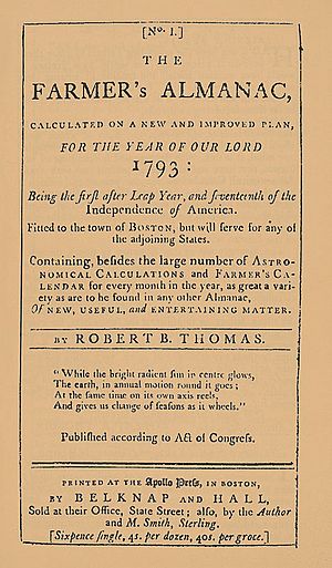 Old Farmer's Almanac 1793 cover