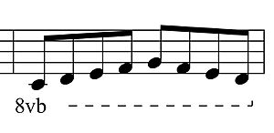 One octave down