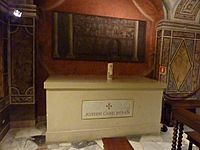 Original tomb of Josef Beran in Grotte Vaticane, Rome