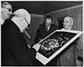 Photograph of President Truman giving British Prime Minister Winston Churchill a photograph taken at the 1945 Potsdam... - NARA - 199024