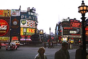 Piccadilly Circus in London 1962 Brighter