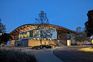 Pomona College Studio Art Hall at dusk