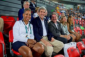 Secretary Kerry Sits With U.S. Tennis Association Leadership During a Tennis Match (28736164981)