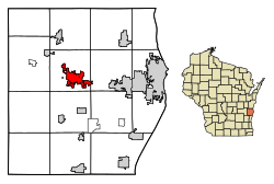 Location of Plymouth in Sheboygan County, Wisconsin.