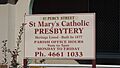 Sign outside St Mary's Presbytery, Warwick, 2015