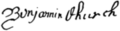 Signature of Benjamin Church (c. 1639 – 1718)