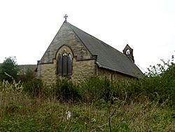 Small 19th century stone church with bell gable