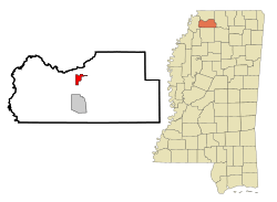 Location of Coldwater, Mississippi