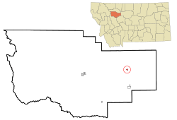 Location of Dutton, Montana