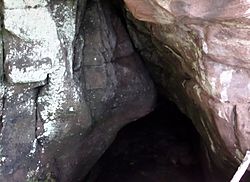 The Holy Cave entrance, Hawking Craig Wood, Hunterston, North Ayrshire