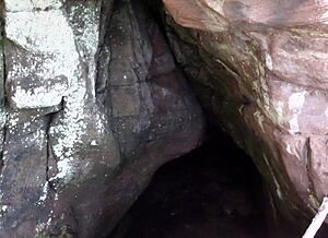 The Holy Cave entrance, Hawking Craig Wood, Hunterston, North Ayrshire