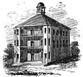 The first Vermont State House (1808 wood engraving)