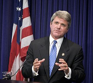 U.S. Congressman Michael McCaul addressing cybersecurity at Rice University