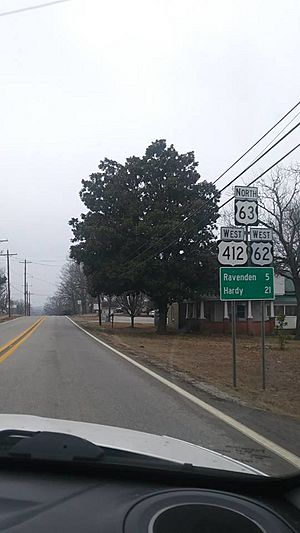 US 63, 62, and 412 at Imboden, AR