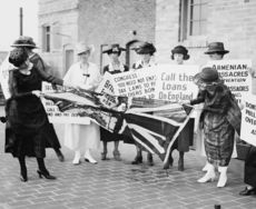 A group of women on the sidewalk, June 3, 1920