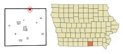 Location of Moravia, Iowa