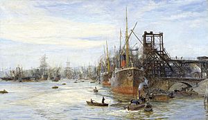 Barry Docks, South Wales, c. 1900, William Lionel Wyllie