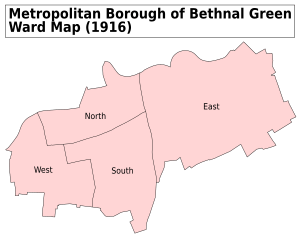 Bethnal Green Met. B Ward Map 1916