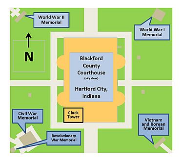 Blackford County Courthouse grounds diagram