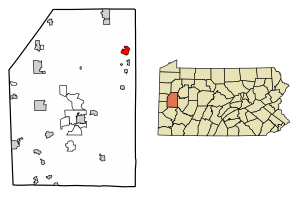 Location of Bruin in Butler County, Pennsylvania.
