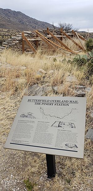 Butterfield Overland Mail Pinery Station Guadalupe Mountains National Park sign