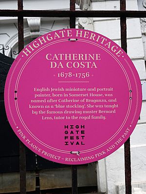 Catherine Da Costa 1678-1756 Highgate Heritage Pink Plaque
